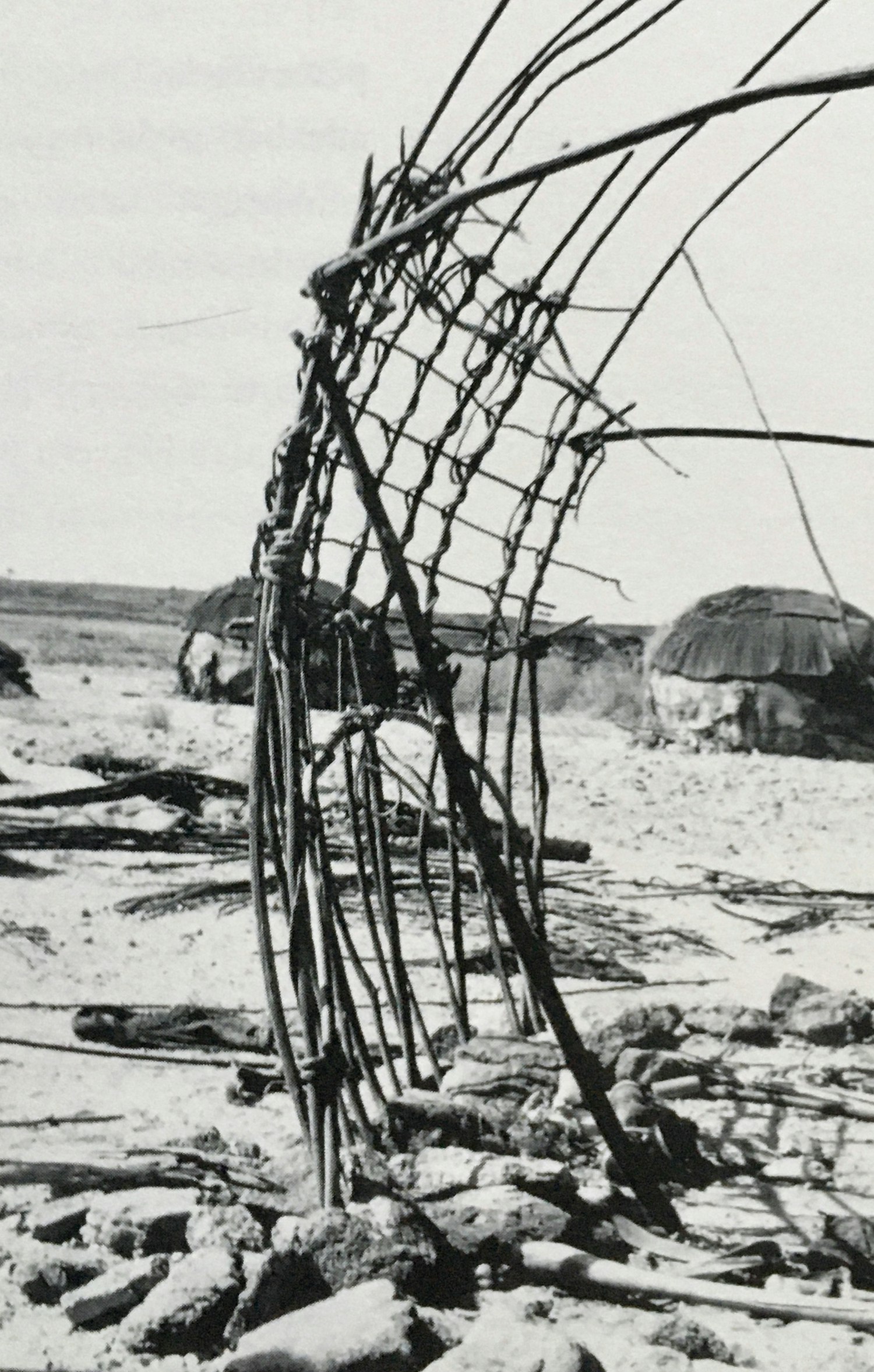 The rear reinforcing armature of a Gabra tent in northern Kenya