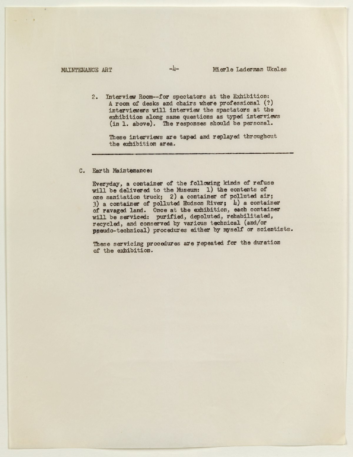 Ukeles Manifesto For Maintenance Art 1969 04